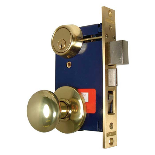 Marks USA 22 Series - Entrance Double Cylinder, Ornamental Iron Mortise Lock, Round Knob