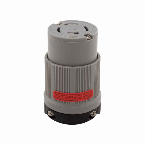 Eaton CRL1630P corrosion resistant locking plug, #14-8 AWG, 30A, Industrial, 480V, Back wiring, Yellow, Safety grip, Corrosion resistant, L16-30, Three-pole, Four-wire, Thermoplastic, 0.63 to 1.16 in