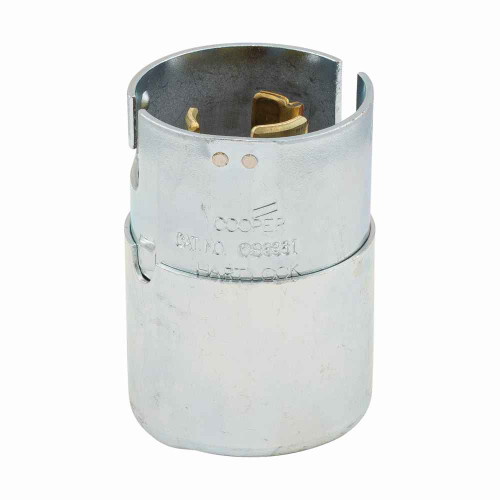 Eaton CS6361 locking plug, #10-6 AWG, 50A, Industrial, 125V, Back wiring, Steel, Armored, Non-NEMA, Two-pole, Three-wire, Steel, 0.68 to 1.13 in