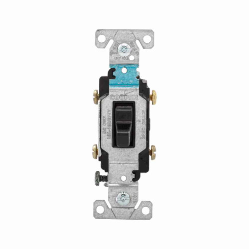 Eaton CS215BK commercial grade toggle switch, #14-10 AWG, 20A, Commercial, Flush mount, 120/277V, Side wire, Screw, Black, Load type: Motor Control, Fan, LED, Incandescent, ELV, MLV, CFL, Flourescent, Halogen, Double-Pole, Dual-pole, Brass, PVC Eaton CS215BK commercial grade toggle switch, #14-10 AWG, 20A, Commercial, Flush mount, 120/277V, Side wire, Screw, Black, Load type: Motor Control, Fan, LED, Incandescent, ELV, MLV, CFL, Flourescent, Halogen, Double-Pole, Dual-pole, Brass, PVC