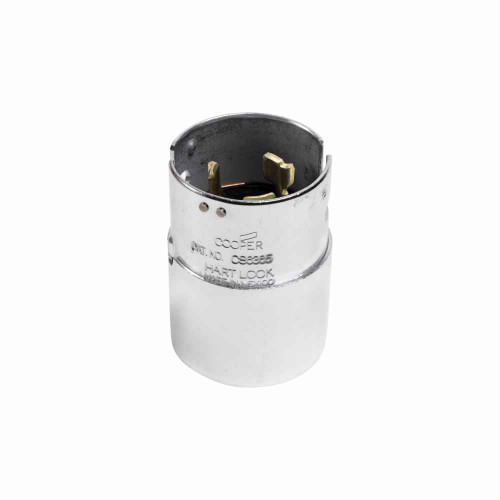 Eaton CS6365 locking plug, #10-6 AWG, 50A, Industrial, 125/250V, Back wiring, Steel, Armored, Non-NEMA, Three-pole, Four-wire, Steel, 0.68 to 1.13 in