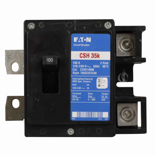 Eaton CSH2175BM Type CSH Bulk Main Circuit Breaker,Bulk main circuit breaker,Bulk Main,175 A,35 kAIC,Two-pole,120/240 V,CH,#2 AWG-300 kcmil Cu/Al,Q23,CSH,Type ECB unit enclosures