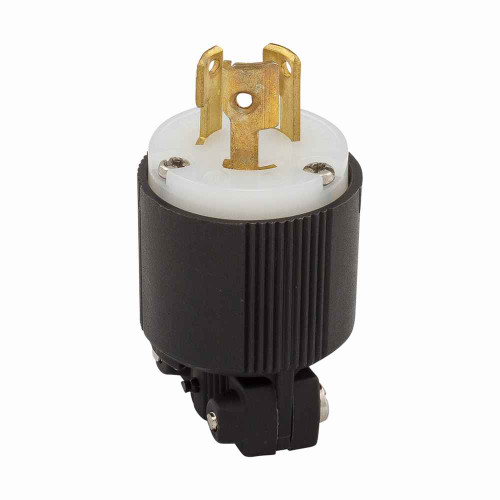 Eaton CWL515P Arrow Hart safety grip locking plug, #16-12AWG, 15A, Industrial, 125V, Back wiring, Black, white, Safety grip, L5-15, Two-pole, Three-wire, Nylon, 0.38 to 1 in, -40° to 60°C Eaton CWL515P Arrow Hart safety grip locking plug, #16-12AWG, 15A, Industrial, 125V, Back wiring, Black, white, Safety grip, L5-15, Two-pole, Three-wire, Nylon, 0.38 to 1 in, -40° to 60°C