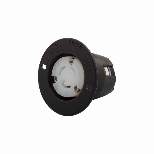 Eaton CWL715FO safety grip locking flanged outlet , #14-8 AWG, 15A, Industrial, 277V, Back wiring, Black, white, L7-15, Two-pole, Three-wire, Nylon, -40° to 75°C Eaton CWL715FO safety grip locking flanged outlet , #14-8 AWG, 15A, Industrial, 277V, Back wiring, Black, white, L7-15, Two-pole, Three-wire, Nylon, -40° to 75°C