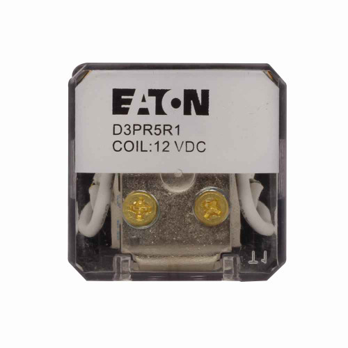 Eaton D3PR5T1 General Purpose Plug-In Relay, D3PR, Standard relay, Test button, 24 Vdc, DPDT latching (D3PR only), 11 pin, 350 ohms