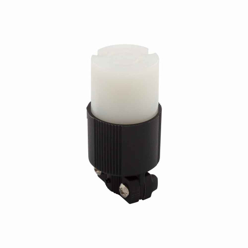 Eaton CWL220C safety grip locking connector, #16-12 AWG, 20A, Industrial, 250V, Back wiring, Black, white, Safety grip, L2-20, Two-pole, Two-wire, Nylon, 0.38 to 1 in, -40° to 60°C