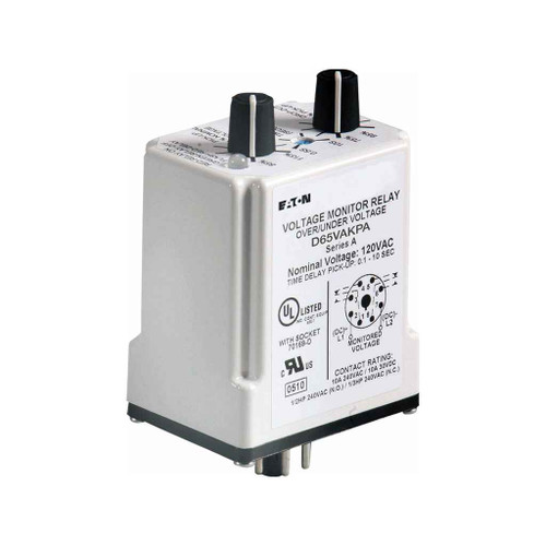 Eaton D65VAKPA Over/Undervoltage Relay, Adjustable Pickup and Dropout Settings