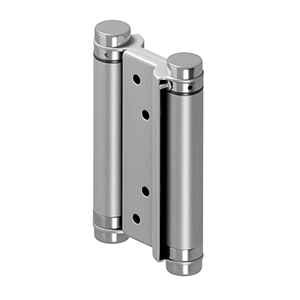 Deltana DASHS Double Action Saloon Hinge, Brushed Stainless finish, 4" height - open position view