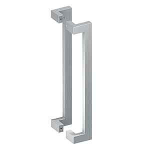Deltana SSPOBB24 24" Back-to-Back Modern Offset Door Pull, Brushed Stainless finish, angled product view