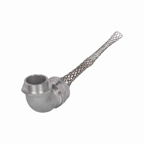 Eaton DC000250-90 strain relief deluxe cord grip, 90 Degree, 0.25-0.31" cord diameter, 3/8" fitting, Male, Stainless Steel Mesh, Aluminum Body, NPT thread, Hazardous/Classified Locations Eaton DC000250-90 strain relief deluxe cord grip, 90 Degree, 0.25-0.31" cord diameter, 3/8" fitting, Male, Stainless Steel Mesh, Aluminum Body, NPT thread, Hazardous/Classified Locations