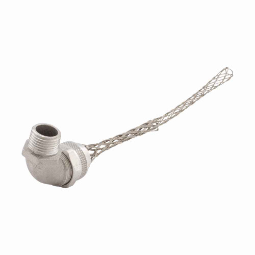 Eaton DC100187-90 strain relief deluxe cord grip, 90 Degree, 0.19-0.25" cord diameter, 1/2" fitting, Male, Stainless Steel Mesh, Aluminum Body, NPT thread, Hazardous/Classified Locations Eaton DC100187-90 strain relief deluxe cord grip, 90 Degree, 0.19-0.25" cord diameter, 1/2" fitting, Male, Stainless Steel Mesh, Aluminum Body, NPT thread, Hazardous/Classified Locations