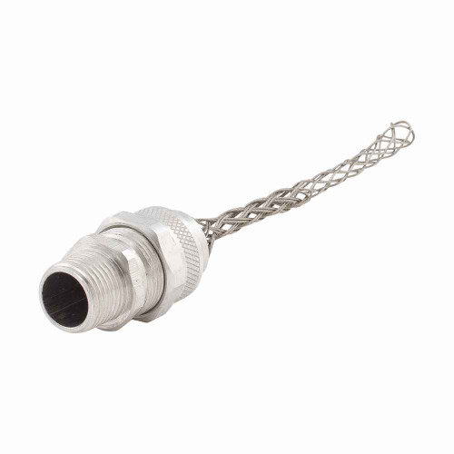 Eaton DC100250 strain relief deluxe cord grip, Straight, 0.25-0.31" cord diameter, 1/2" fitting, Male, Stainless Steel Mesh, Aluminum Body, NPT thread, Hazardous/Classified Locations Eaton DC100250 strain relief deluxe cord grip, Straight, 0.25-0.31" cord diameter, 1/2" fitting, Male, Stainless Steel Mesh, Aluminum Body, NPT thread, Hazardous/Classified Locations