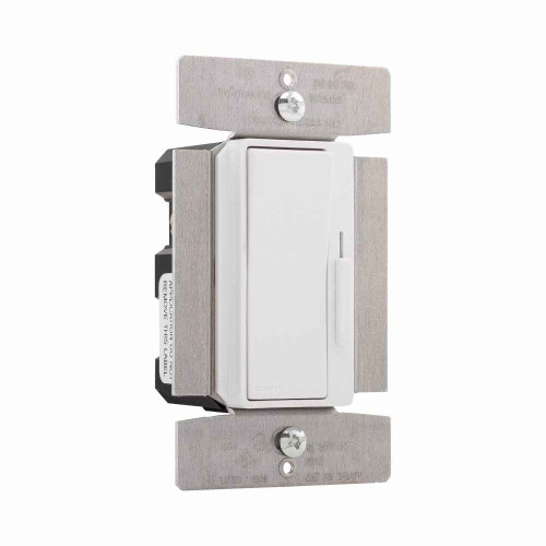Eaton DF8AP7-W decorator dimmer, Preset feature, #14 - 12 AWG, 8.3A, 277V, Bck and sd wiring, Slide actuator, Wire lead connect, Wht, 60 Hz, Mark 10 FLR, 1-pole, 3-way, Polycarb housing, 1000W 718816