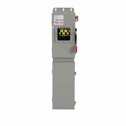 Eaton DD363NDKW-00V3 Double door single-throw fused safety switch, Voltage indicator line and load side, 100 A, NEMA 12/3R, Class H, Fusible with neutral, Three-pole, Four-wire, 600 V, Max Hp: 30, 40/ 60, 75 hp (1/3PH @480, 600 V), #14-#1/0