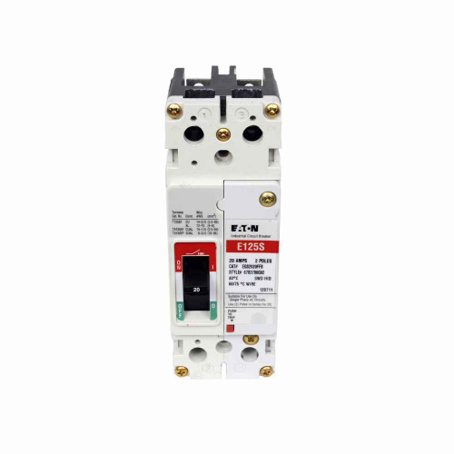 Eaton EGH2100FFB Series G molded case circuit breaker, EG-frame, EG, Complete breaker, Fixed thermal, fixed magnetic trip, Two-pole, 100A, 600Y/347 Vac, 100 kAIC at 240 Vac, 65 kAIC at 480 Vac, 35 kAIC at 600Y/347 Vac, Bolt-on, 50/60 Hz