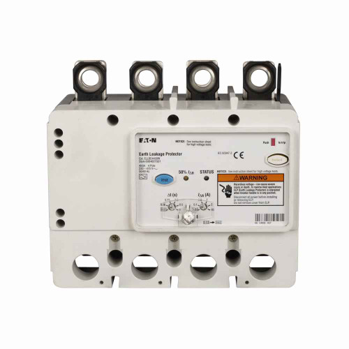 Eaton ELLBE4400W Series G molded case circuit breaker earth leakage module, LG-frame, Complete breaker, Four-pole, 400A, 415 Vac, Without terminals, Earth Leakage, Earth leakage modules, 50/60 Hz, Bottom mounted