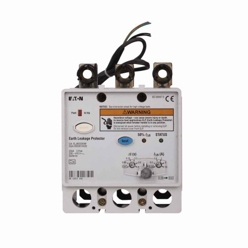 Eaton ELJBE3250W Series G molded case circuit breaker earth leakage module, JG-frame, Complete breaker, Three-pole, 250A, 415 Vac, Without terminals, Earth Leakage, Earth leakage modules, 50/60 Hz, Bottom mounted