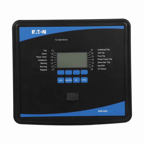 Eaton EMR-4000-2A0DA1 Eaton, EMR-4000-2, current and voltage motor relay, 8I, 5O, 4AO, ZSI, IRIG-B, 5/1A PH & GND, Profibus-DP over Fiber Optic ST, No conf. coat, Projection mount Eaton EMR-4000-2A0DA1 Eaton, EMR-4000-2, current and voltage motor relay, 8I, 5O, 4AO, ZSI, IRIG-B, 5/1A PH & GND, Profibus-DP over Fiber Optic ST, No conf. coat, Projection mount