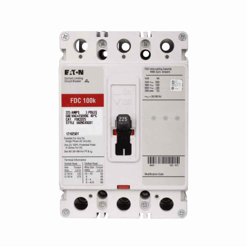Eaton FDC3175V Series C, F-frame molded case circuit breaker, 50°C calibration, 175A, Three-pole, Thermal magnetic trip, FDC breaker Eaton FDC3175V Series C, F-frame molded case circuit breaker, 50°C calibration, 175A, Three-pole, Thermal magnetic trip, FDC breaker