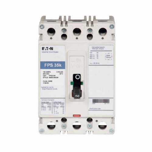 Eaton FPS3030W Definite purpose complete molded case circuit breaker, FP-frame, FP, Complete breaker, Thermal-magnetic trip, Three-pole, 30A, 600 Vac, 65 kAIC at 240 Vac, 35 kAIC at 480 Vac, 18 kAIC at 600 Vac, Without terminals, Definite purpose Eaton FPS3030W Definite purpose complete molded case circuit breaker, FP-frame, FP, Complete breaker, Thermal-magnetic trip, Three-pole, 30A, 600 Vac, 65 kAIC at 240 Vac, 35 kAIC at 480 Vac, 18 kAIC at 600 Vac, Without terminals, Definite purpose