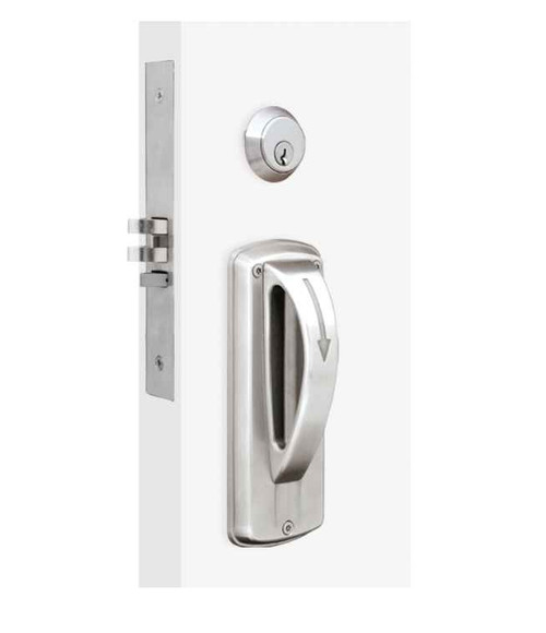 TownSteel TownSteel MRX-A-12 Dormitory/Exit with T-Turn Function- Satin Stainless Steel Ligature Resistant Arch Trim Mortise Lockset TWS-MRX-A-12