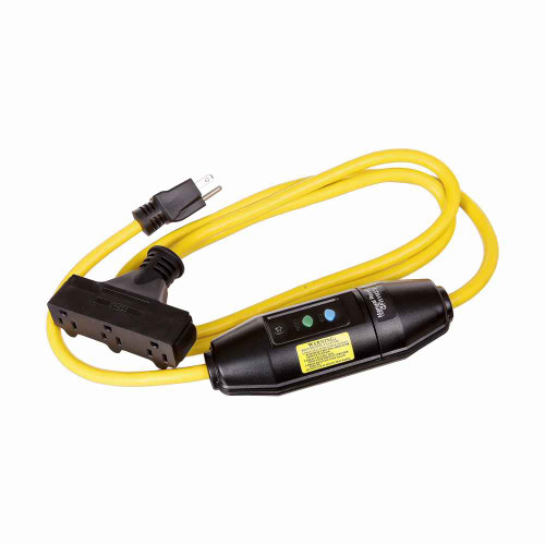 Eaton GFI11M239 portable GFCI, Watertight, 15A, #12 AWG, 6' (1.83m) cord length, Polycarbonate, 5-15, 3R, Tri tap plug type, Manual reset, 120V 669354