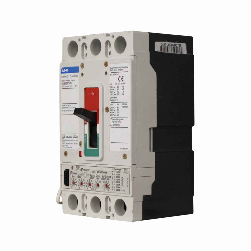 Eaton GJS325033M Series G electronic molded case circuit breaker, JG-frame, GJ, Digitrip 310 RMS, Electronic LS trip, Three-pole, 250A, 600 Vac, 85 kAIC at 240 Vac, 40 kAIC at 415 Vac, 35 kAIC at 480 Vac, 18 kAIC at 600 Vac, Line/load end caps