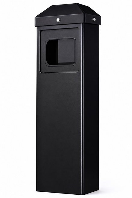 BEA 10BOLLARDBLK Push Plate Bollard - Powder-Coated Carbon Steel with Multi-Size Compatibility