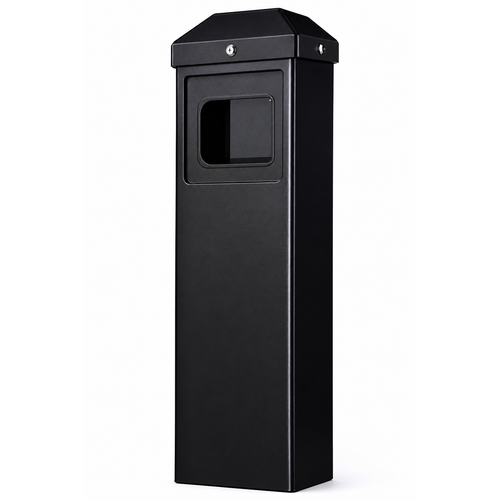 BEA 10BOLLARDBLK Push Plate Bollard - Powder-Coated Carbon Steel with Multi-Size Compatibility