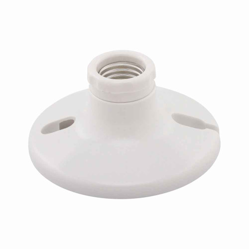 Eaton S768-6W-SP lampholder, Keyless switch, #14 - 10 AWG, Medium base, White, Two piece, Thermoset, 250V, 660W, Wire leads 276200