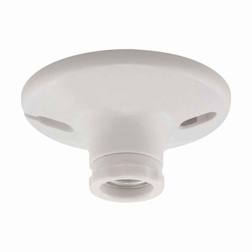 Eaton S768W-SP lampholder, Keyless switch, #14-10 AWG, Medium base, White, Two piece, Thermoset, 250V, 660W, Top and Push wiring 275807