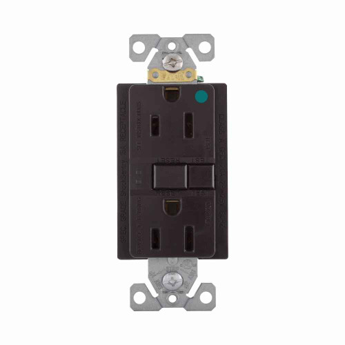 Eaton SGFH15B hospital grade GFCI receptacle,Self-test,#14 - 10 AWG,15A,Residential,Commercial,Flush,125 V,GFCI,Back and side wire,Brown,Brass,Receptacle,Nylon,5-15R,Two-pole, three-wire, grounding Eaton SGFH15B hospital grade GFCI receptacle,Self-test,#14 - 10 AWG,15A,Residential,Commercial,Flush,125 V,GFCI,Back and side wire,Brown,Brass,Receptacle,Nylon,5-15R,Two-pole, three-wire, grounding
