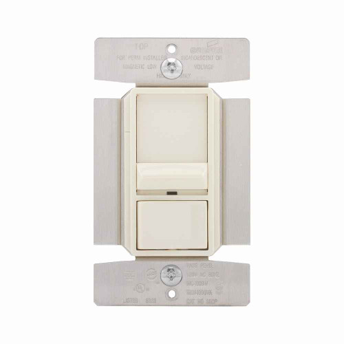 Eaton SI10P-A slide dimmer, No neutral required, #14 -12 AWG, Flush, 120 Vac, Back and side, Maintained, Almond, 60 Hz, Incandescent, halogen, MLV, Single-pole, Three-way, Single-phase, Polycarbonate, 1000W 663673 Eaton SI10P-A slide dimmer, No neutral required, #14 -12 AWG, Flush, 120 Vac, Back and side, Maintained, Almond, 60 Hz, Incandescent, halogen, MLV, Single-pole, Three-way, Single-phase, Polycarbonate, 1000W 663673