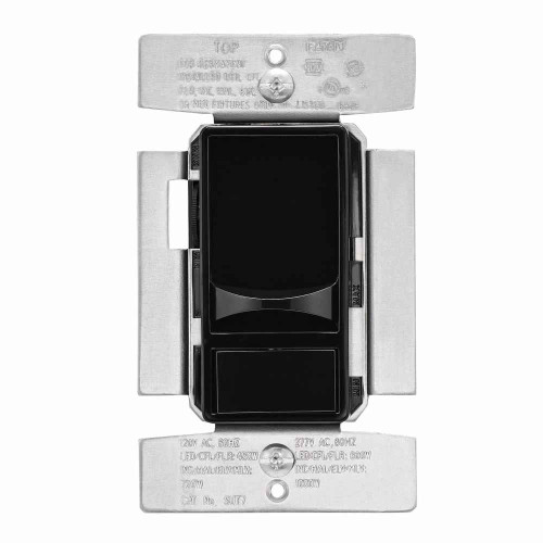Eaton SUT7-BK universal dimmer, No neutral required, 120/277 Vac, Black, 60 Hz, Dimmable LED/CFL, incandescent, fluorescent, halogen, electronic low voltage and magnetic low voltage, Single-pole, Three-way, Polycarbonate 748585