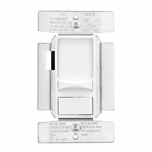 Eaton SUT7-W universal dimmer, No neutral required, 120/277 Vac, White, 60 Hz, Dimmable LED/CFL, incandescent, fluorescent, halogen, electronic low voltage and magnetic low voltage, Single-pole, Three-way, Polycarbonate 748622 Eaton SUT7-W universal dimmer, No neutral required, 120/277 Vac, White, 60 Hz, Dimmable LED/CFL, incandescent, fluorescent, halogen, electronic low voltage and magnetic low voltage, Single-pole, Three-way, Polycarbonate 748622