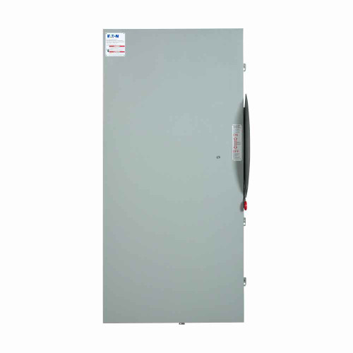 Eaton STS367FP61 shunt trip safety switch, 800 A, Three-pole, 600 Vac, 250 Vdc, Alarm switch, 24 Vdc, 1 NO-1 NC, NEMA 4, Painted steel, Fusible, 600 V Eaton STS367FP61 shunt trip safety switch, 800 A, Three-pole, 600 Vac, 250 Vdc, Alarm switch, 24 Vdc, 1 NO-1 NC, NEMA 4, Painted steel, Fusible, 600 V
