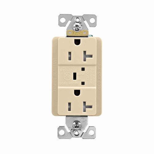 Eaton TR5362VS TVSS receptacle, LED indicat and alarm, #14 - #10 AWG, 20A, Comm specif, Wall/flush mnt, Bk and sd wire, 840J, 2 recept, -40° to 60°C, Ivory, Brs, Strght blade, Hi-impct resist thermpls/nylon, 5-15R, Dplx 756894 756894 Eaton TR5362VS TVSS receptacle, LED indicat and alarm, #14 - #10 AWG, 20A, Comm specif, Wall/flush mnt, Bk and sd wire, 840J, 2 recept, -40° to 60°C, Ivory, Brs, Strght blade, Hi-impct resist thermpls/nylon, 5-15R, Dplx 756894 756894