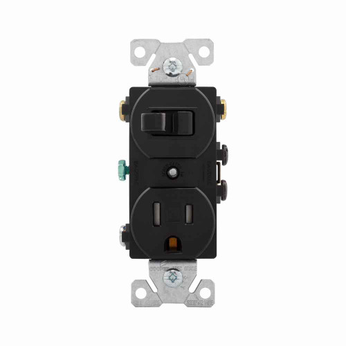 Eaton TR293BK commercial grade combination switch, tamp resist, auto-grnd, Stand, #14 - #12 AWG, 15A, Commer, 120V switch, 125V recept, bk and sd wiring, togg, Maint closure, Screw, Brass, blk, 5-15R, -20-60?C, 3-way, dplx, thermoplas, PVC Eaton TR293BK commercial grade combination switch, tamp resist, auto-grnd, Stand, #14 - #12 AWG, 15A, Commer, 120V switch, 125V recept, bk and sd wiring, togg, Maint closure, Screw, Brass, blk, 5-15R, -20-60?C, 3-way, dplx, thermoplas, PVC