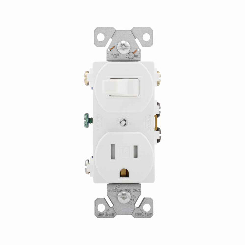 Eaton TR293W commercial grade combination switch, tamp resist, auto-grnd, Stand, #14 - #12 AWG, 15A, Commer, 120V switch, 125V recept, bk and sd wiring, togg, Maint closure, Screw, Brass, wht, 5-15R, -20-60?C, 3-way, dplx, thermoplas, PVC Eaton TR293W commercial grade combination switch, tamp resist, auto-grnd, Stand, #14 - #12 AWG, 15A, Commer, 120V switch, 125V recept, bk and sd wiring, togg, Maint closure, Screw, Brass, wht, 5-15R, -20-60?C, 3-way, dplx, thermoplas, PVC