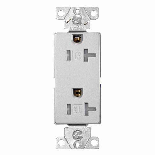 Eaton TR1307SG-SP-L decorator duplex receptacle, Silver granite A05 Eaton TR1307SG-SP-L decorator duplex receptacle, Silver granite A05