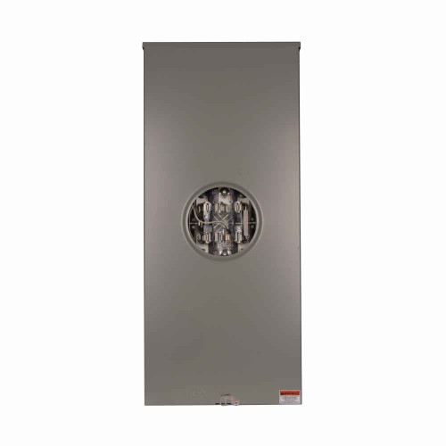 Eaton UTH7300TFLCH meter socket, 1-pos commercial or resi service, 320A, Over, Large hub open, 3/8 inch stud, 7-jaw, 3-ph, 3/8 inch stud, Lever bypass, Gnd conn (#14-#2 Cu), Triplex, four-wire, Ringless, 600 Vac