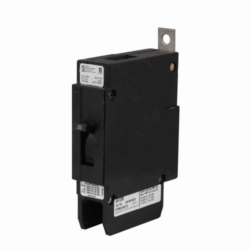 Eaton HGHC1020 Series C complete molded case circuit breaker, G-frame, HGH, Complete breaker, Fixed thermal, fixed magnetic trip type, Single-pole, 20A, 277 Vac, 125 Vdc, 25 kAIC at 277 Vac, 50/60 Hz, cable-mount