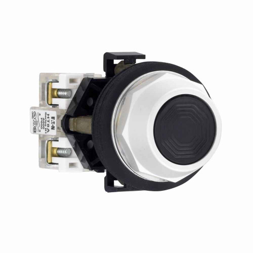Eaton HT8AAHAB Eaton, 30.5 mm Watertight/Oiltight Pushbutton operator,Black,Plastic Actuator,Chrome bezel,1NO - 1NC,Non-Illuminated,Flush mounting,NEMA 3, 3R, 4, 4X, 12, 13,Momentary,30.5 mm,Flush Pushbutton,HT800 Eaton HT8AAHAB Eaton, 30.5 mm Watertight/Oiltight Pushbutton operator,Black,Plastic Actuator,Chrome bezel,1NO - 1NC,Non-Illuminated,Flush mounting,NEMA 3, 3R, 4, 4X, 12, 13,Momentary,30.5 mm,Flush Pushbutton,HT800