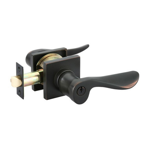 Luzern Key in Leverset with Square Rosette in Oil Rubbed Bronze
