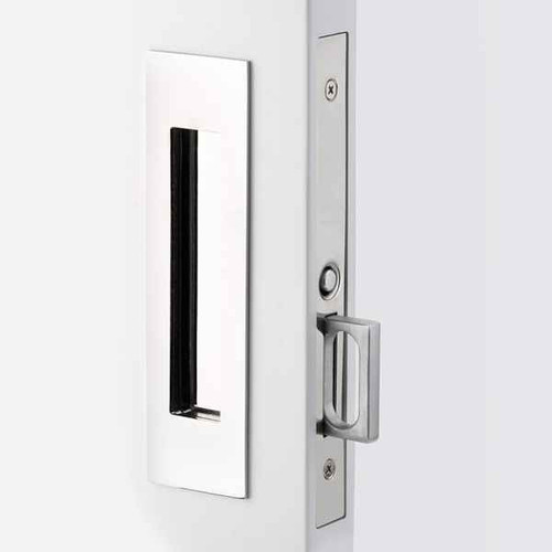 Emtek Knurled Narrow Modern Rectangular Pocket Door Mortise
