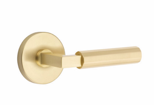 Emtek SELECT Brass R-Bar Faceted Lever - Privacy Set
