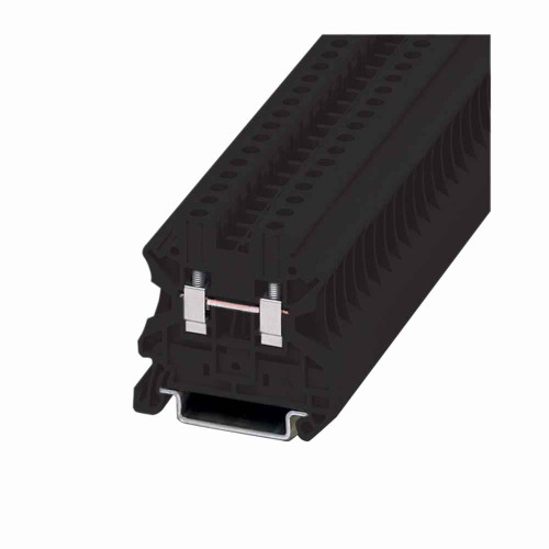 Eaton XBUT4BK XB IEC terminal block, Screw connection single level-through-feed, Black, 10 AWG/4 mm2 maximum wire