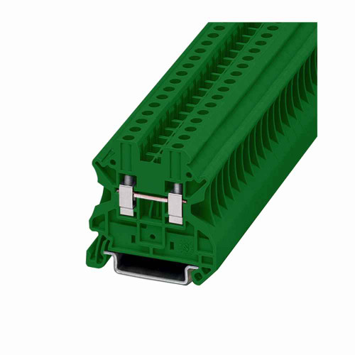 Eaton XBUT4GN XB IEC terminal block, Screw connection single level-through-feed, Green, 10 AWG/4 mm2 maximum wire Eaton XBUT4GN XB IEC terminal block, Screw connection single level-through-feed, Green, 10 AWG/4 mm2 maximum wire