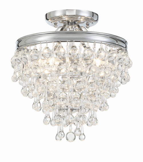 Crystorama 130 Calypso 3 Light Crystal Teardrop Semi Flush Mount