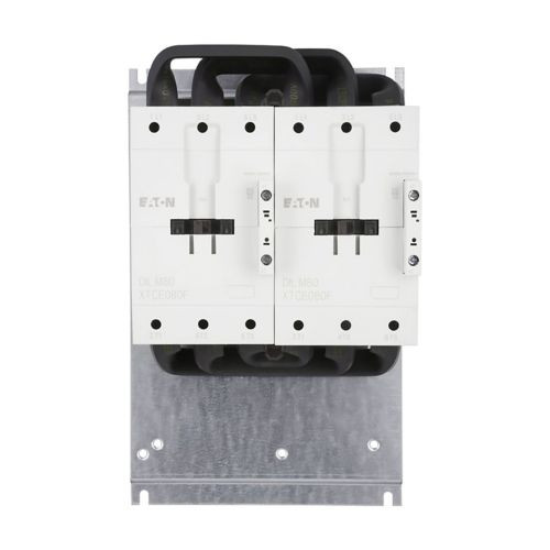 Eaton XTCR080F11C XT IEC contactor, 80A, Top-mounted, 415 Vac, 50 Hz, 480 Vac, 60 Hz, 1NO-1NC, 80A, Frame F, 90 mm, 50-60 Hz, 7.5, 15/ 25, 30, 60, 75 hp (1/3PH @115, 230/200, 230, 460, 575 V), Three-pole, Screw terminals, FVR